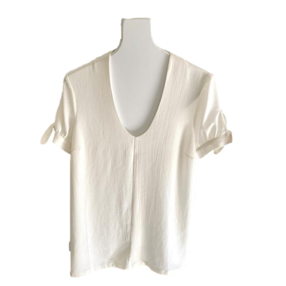 MODCLOTH Ivory Short Sleeve Shirt